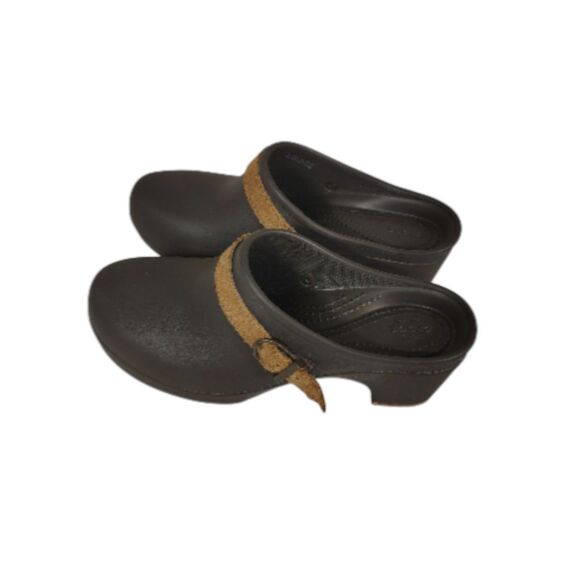 Crocs Sarah Clog Mules Women’s 8 Brown Block Heel Platform Comfort - Picture 3 of 9